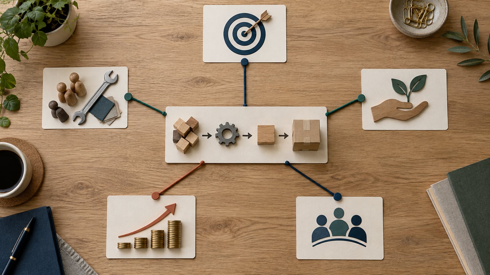 Cinco perspectivas de gestión aplicadas a una misma operación empresarial: eficacia, eficiencia, productividad, rentabilidad y competitividad.
